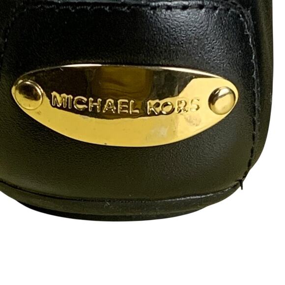 Michael Kors Black Leather Loafers Women’s Size 6M Classic Slip-On Moc Flats - Picture 7 of 10